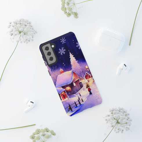 Christmas Homes in the Snow - Impact Resistant Phone Case